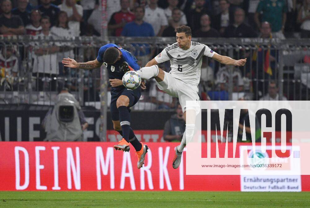 Fussball, Herren, Saison 2018 19, Nations League, Länderspiel in München, Deutschland - Frankreich, v. l. Olivier Giroud (Frankreich), Leon Goretzka (Deutschland), 06.09.2018,