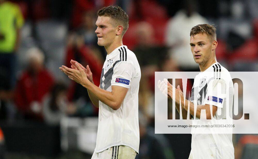 SOCCER - UEFA NL, GER vs FRA MUNICH,GERMANY,06.SEP.18 - SOCCER - UEFA Nations League, Germany vs France, international match Länderspiel Image shows the rejoicing of Matthias Ginter and Joshua Kimmich (GER). GEPAxpictures xThomasxBachun