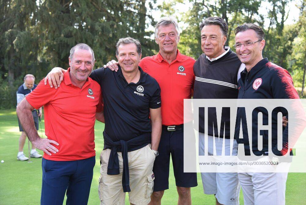 GER, Hanau, Golf Club Hanau-Wilhelmsbad Eintracht Frankfurt Golf Open Uwe Bein, Andreas Möller, Kurt Klühspies, Klaus Gerster, Alexander Schur DFL regulations prohibit any use of photographs as image sequences and or quasi-video
