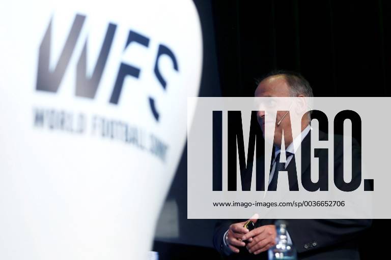 President of Spanish La Liga, Costa Rican born, Spanish Javier Tebas, during the 3rd edition of the World Football Summit, in Madrid, Spain, 24 September 2018. World Football Summit !ACHTUNG: NUR REDAKTIONELLE NUTZUNG!