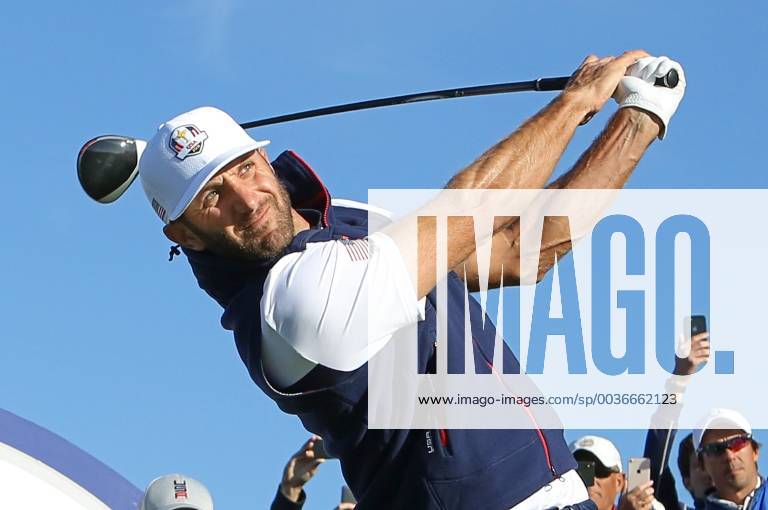 Dustin Johnson participates in a practice session at Le Golf National in Guyancourt near Paris on September 25, 2018. PAR20180925033 DAVIDxSILPA