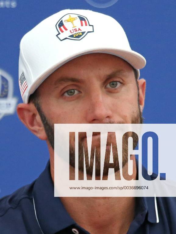 Dustin Johnson speaks during a press conference PK Pressekonferenz a day before the start of the Ryder Cup at Le Golf National in Guyancourt near Paris on September 27, 2018. The Ryder Cup takes place every two years and features Team USA versus Team Europe, with venues alternating between the U.S and Europe each competition. PAR20180927006 DAVIDxSILPA