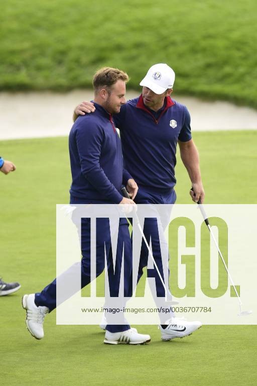 Tyrrell Hatton of England (Team Europ) Paul Casey of England (Team Europ) GOLF : Ryder Cup 2018 - Guyancourt - 28 09 2018 JBAutissier Panoramic