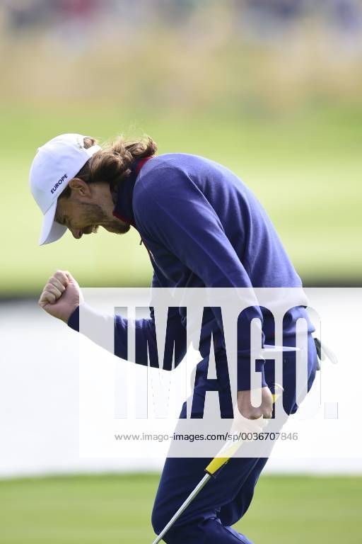 Joie de Tommy Fleetwood of England (Team Europ) GOLF : Ryder Cup 2018 - Guyancourt - 28 09 2018 JBAutissier Panoramic