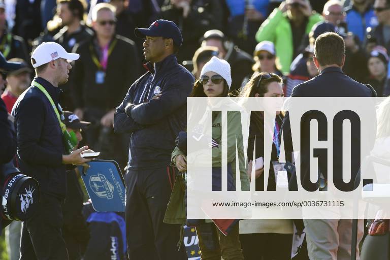 Tiger Woods (Team USA) et sa compagne Erica Herman GOLF : Ryder Cup 2018 - Guyancourt - 29 09 2018 JBAutissier Panoramic