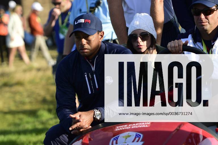Tiger Woods (Team USA) et sa compagne Erica Herman GOLF : Ryder Cup 2018 - Guyancourt - 29 09 2018 JBAutissier Panoramic