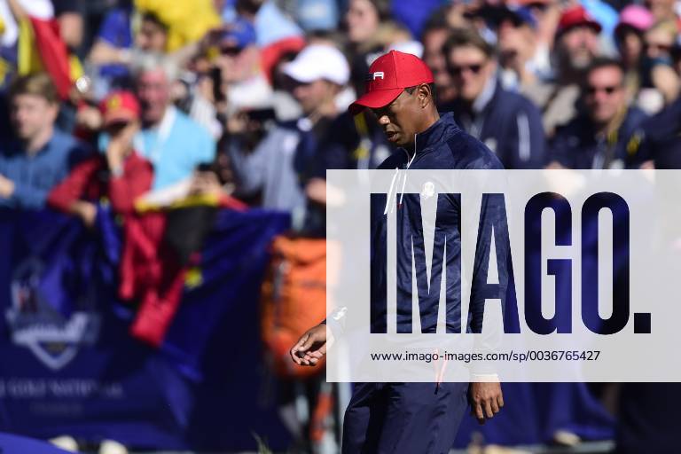 Tiger Woods (Team USA) arrivant au Tee 1 GOLF : Ryder Cup 2018 - Guyancourt - 30 09 2018 JBAutissier Panoramic