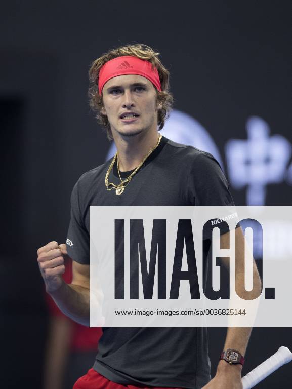 (181004) -- BEIJING, Oct. 4, 2018 -- Alexander Zverev of Germany reacts during the men s singles second round match against Melek Jaziri of Tunisia at China Open tennis tournament in Beijing, China, Oct. 4, 2018.) (SP)CHINA-BEIJING-TENNIS-CHINA OPEN-MEN S SINGLES FeixMaohua