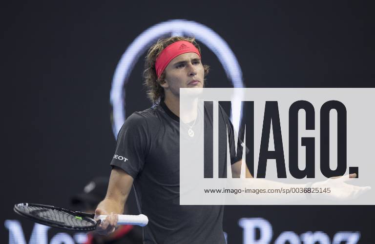 (181004) -- BEIJING, Oct. 4, 2018 -- Alexander Zverev of Germany reacts during the men s singles second round match against Melek Jaziri of Tunisia at China Open tennis tournament in Beijing, China, Oct. 4, 2018.) (SP)CHINA-BEIJING-TENNIS-CHINA OPEN-MEN S SINGLES FeixMaohua