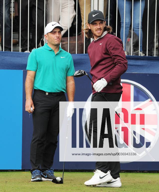Golf - 2018 Sky Sports British Masters - Thursday, First Round Francesco Molinari of Italy and Tommy Fleetwood of england at the first hole, at Walton Heath Golf Club. COLORSPORT ANDREW COWIE