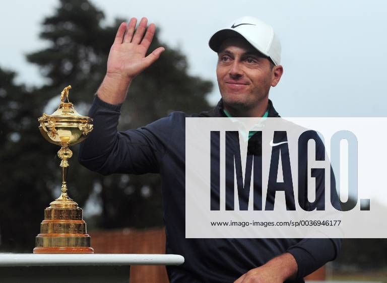 Golf - 2018 Sky Sports British Masters - Thursday, First Round Francesco Molinari of Italy with the Ryder Cup, at Walton Heath Golf Club. COLORSPORT ANDREW COWIE