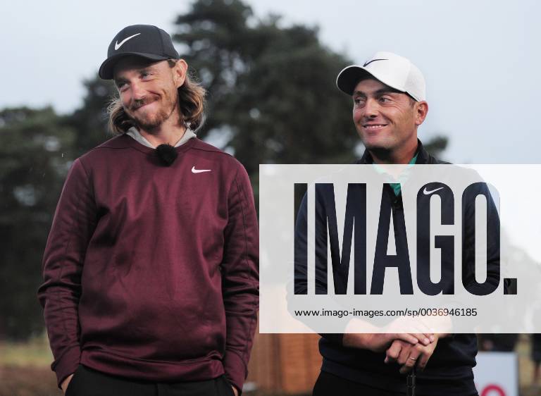 Golf - 2018 Sky Sports British Masters - Thursday, First Round Francesco Molinari of Italy and Tommy Fleetwood of England together after their first round, at Walton Heath Golf Club. COLORSPORT ANDREW COWIE