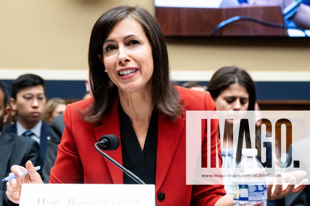 FCC Chair at a Congressional Hearing at the U.S. Capitol in Washington - 30 Nov 2023 Jessica Rosenworcel, Chairwoman, Federal Communications Commission (FCC), speaking at a hearing of the House Committee on Energy and Commerce Subcommittee on Communications and Technology at the U.S. Capitol. Washington United States