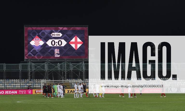 The Scorebaord at the end of 90 minutes during the Uefa Nations League, Group A4 match at Stadion HNK Rijeka, Rijeka. Picture date: 12th October 2018. Picture credit should read: David Klein Sportimage .
