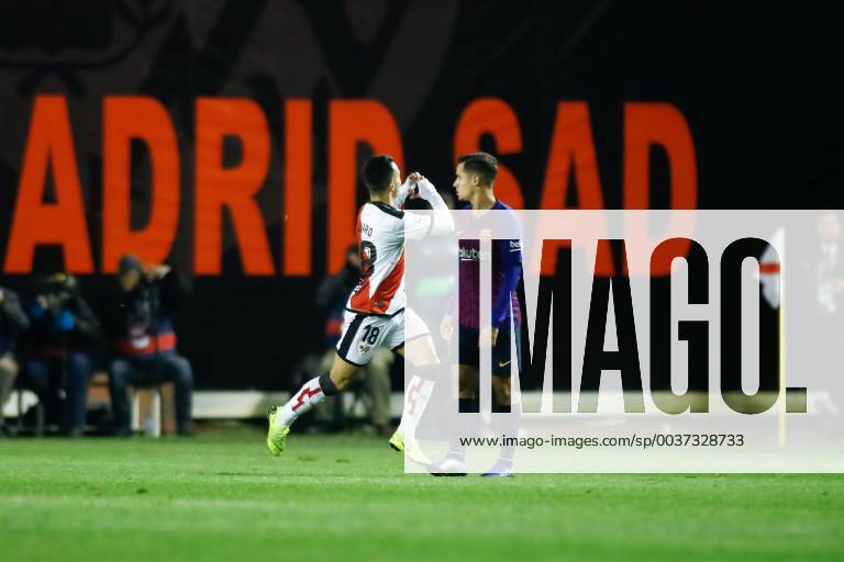 Madrid, MADRID, SPAIN - Alvaro of Rayo celebrates the goal during the Spanish Championship, La Liga, football match between Rayo Vallecano and FC Barcelona Barca on November 03th, 2018 at Estadio de Vallecas in Madrid, Spain. Soccer: La Liga - Rayo Vallecano v FC Barcelona - ZUMAa181 20181103_zaa_a181_367