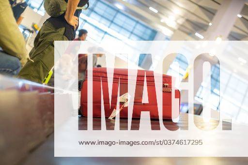 The luggage belt with suitcases being delivered to the passengers at the arrival terminal 22226011 RECORD DATE NOT STATED