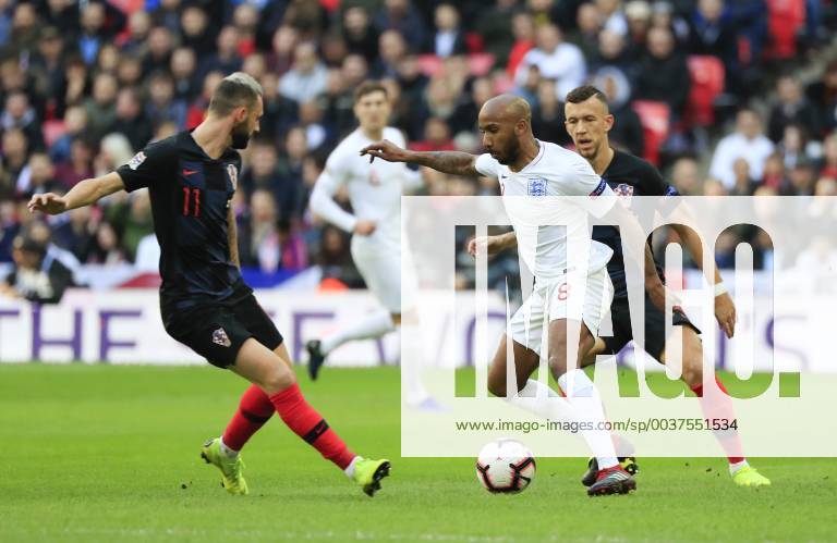 18th November 2018, Wembley Stadium, London, England; UEFA Nations League football, England versus Croatia; Fabian Delph of England takes on Marcelo Brozovic of Croatia ActionPlus12081188 ConorxMolloy