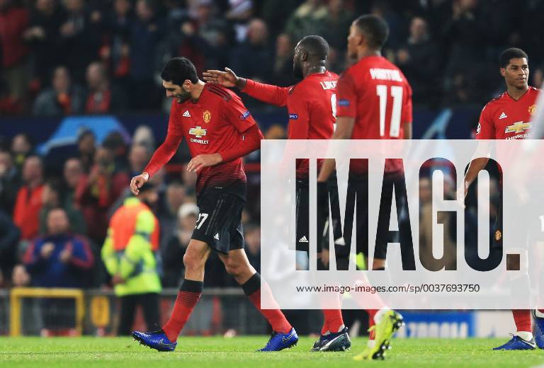 Manchester United ManU s Marouane Fellaini celebrates after scoring his teams first goal during the UEFA Champions League match at Old Trafford, Manchester. Picture date 27th November 2018. Picture credit should read: Matt McNulty Sportimage .