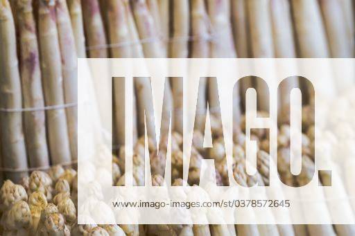 IMAGO Creative: Food, Spargel A closeup shot of bunches of white asparagus 363322 RECORD DATE NOT STATED