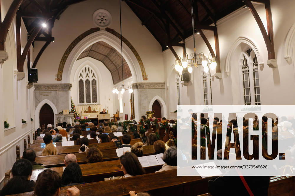 Churchgoers are seen attending the Christmas mass at the Lighthouse Church in Izmir. The Christian community in Izmir gathered at Lighthouse Church to partake in a sacred mass in celebration of Christmas on December 25. For Christians, Christmas holds immense significance as it marks the birth of Jesus Christ. Izmir Turkey - ZUMAs197 20231225_aaa_s197_151