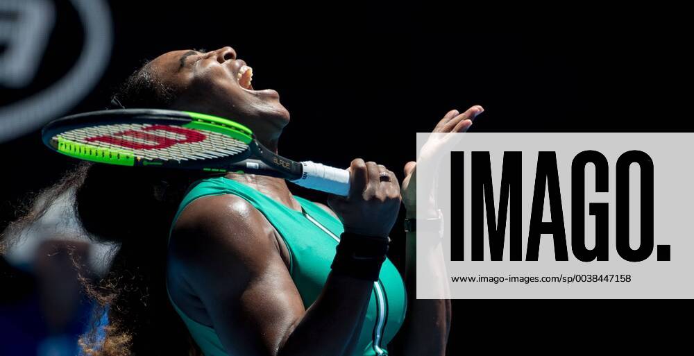 KW04 (190123) -- MELBOURNE, Jan. 23, 2019 (Xinhua) -- Serena Williams reacts during the women s singles quarterfinal match between Serena Williams of the United States and Karolina Pliskova of the Czech Republic at the 2019 Australian Open in Melbourne, Australia, on Jan. 23, 2019. Karolina Pliskova won 2-1. (Xinhua Hu Jingchen) (SP)AUSTRALIA-MELBOURNE-TENNIS-AUSTRALIAN OPEN-DAY 10
