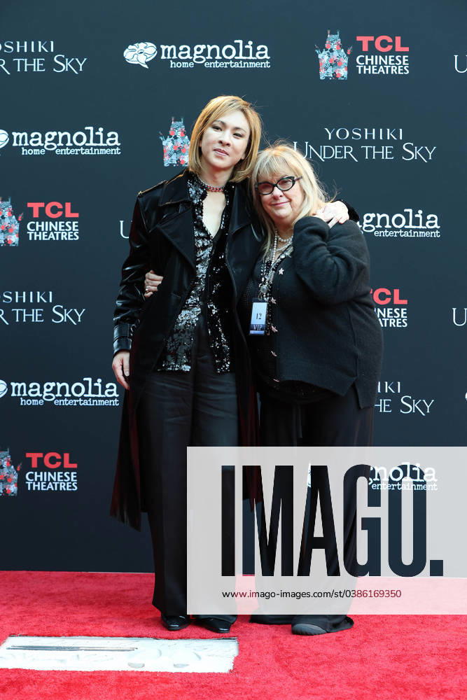 LOS ANGELES, CA - JAN 9, 2024: Yoshiki, Colleen Camp at a special ceremony to unveil YoshikiÃ¢â‚¬â ¢s newly-inground handprints and footprints held at the TCL Chinese Theatre IMAX. Los Angeles Usa - ZUMAg107 20240109_zep_g107_047