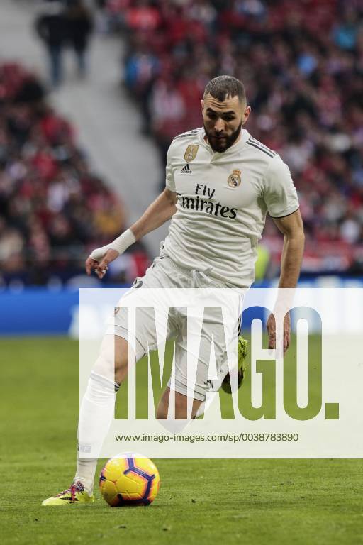 Real Madrid s Karim Benzema during La Liga match between Atletico de Madrid and Real Madrid at Wanda Metropolitano Stadium in Madrid, Spain. February 09, 2019. (201902090293)