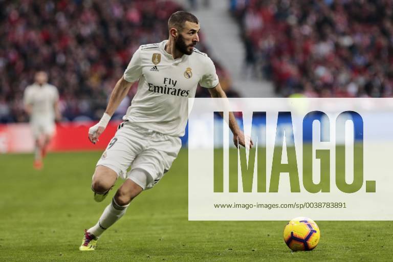 Real Madrid s Karim Benzema during La Liga match between Atletico de Madrid and Real Madrid at Wanda Metropolitano Stadium in Madrid, Spain. February 09, 2019. (201902090294)