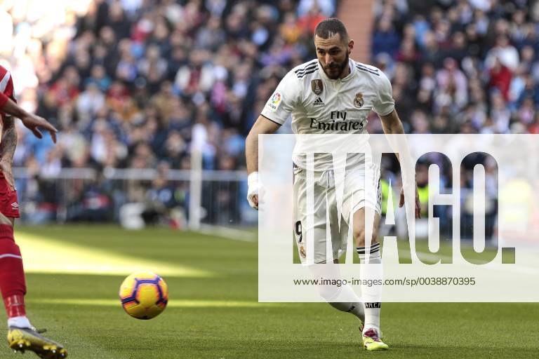 Real Madrid s Karim Benzema during La Liga match between Real Madrid and Girona FC at Santiago Bernabeu Stadium in Madrid, Spain. February 17, 2019. (201902170079)