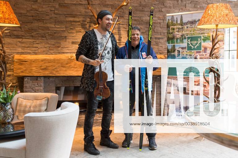 NORDIC SKIING - FIS Nordic World Ski Championships Seefeld 2019 SEEFELD,AUSTRIA,20.FEB.19 - NORDIC SKIING - FIS Nordic World Ski Championships Seefeld 2019, side event, photocell Garrett Schroecksnadel. Image shows violinist David Garrett and president Peter Schroecksnadel (OESV). GEPAxpictures xDanielxGoetzhaber