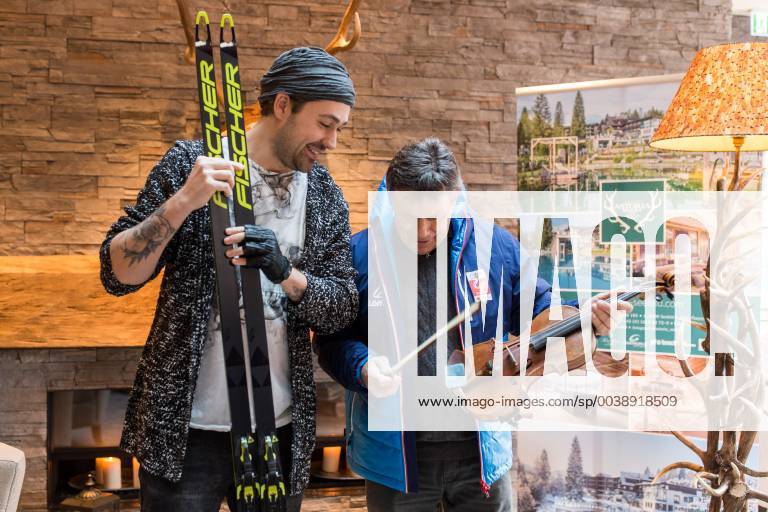 NORDIC SKIING - FIS Nordic World Ski Championships Seefeld 2019 SEEFELD,AUSTRIA,20.FEB.19 - NORDIC SKIING - FIS Nordic World Ski Championships Seefeld 2019, side event, photocell Garrett Schroecksnadel. Image shows violinist David Garrett and president Peter Schroecksnadel (OESV). GEPAxpictures xDanielxGoetzhaber