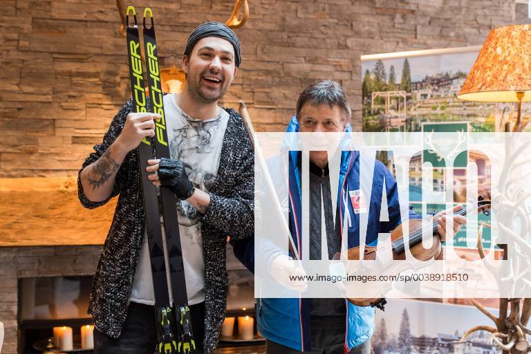 NORDIC SKIING - FIS Nordic World Ski Championships Seefeld 2019 SEEFELD,AUSTRIA,20.FEB.19 - NORDIC SKIING - FIS Nordic World Ski Championships Seefeld 2019, side event, photocell Garrett Schroecksnadel. Image shows violinist David Garrett and president Peter Schroecksnadel (OESV). GEPAxpictures xDanielxGoetzhaber