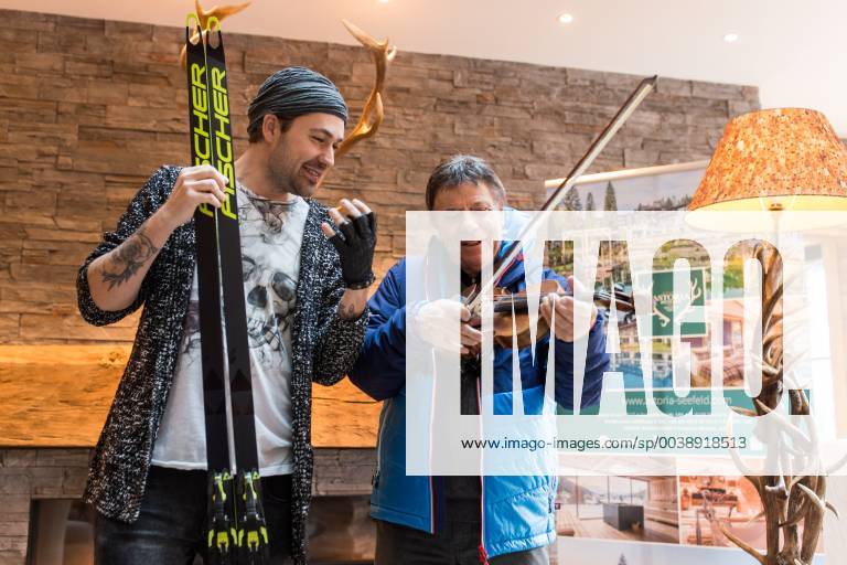 NORDIC SKIING - FIS Nordic World Ski Championships Seefeld 2019 SEEFELD,AUSTRIA,20.FEB.19 - NORDIC SKIING - FIS Nordic World Ski Championships Seefeld 2019, side event, photocell Garrett Schroecksnadel. Image shows violinist David Garrett and president Peter Schroecksnadel (OESV). GEPAxpictures xDanielxGoetzhaber
