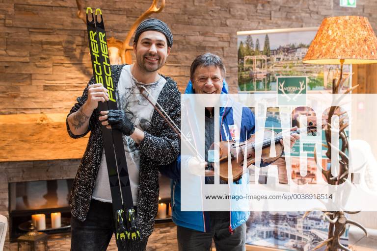 NORDIC SKIING - FIS Nordic World Ski Championships Seefeld 2019 SEEFELD,AUSTRIA,20.FEB.19 - NORDIC SKIING - FIS Nordic World Ski Championships Seefeld 2019, side event, photocell Garrett Schroecksnadel. Image shows violinist David Garrett and president Peter Schroecksnadel (OESV). GEPAxpictures xDanielxGoetzhaber