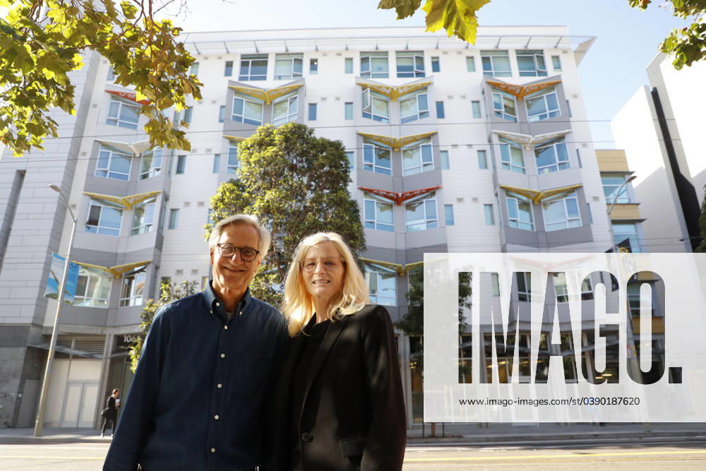 Richard Springwater, Board Member, and Beth Stokes, Executive Director, of the Episcopal Community Services shown in front of one of their residential buildings in San Francisco, California on Thursday, September 28, 2023. The city of San Francisco has come under a lot of attack for how it is handling the homeless, drug and retail fallout in Downtown San Francisco. San Francisco USA - ZUMAm117 20230928_zaf_m117_043