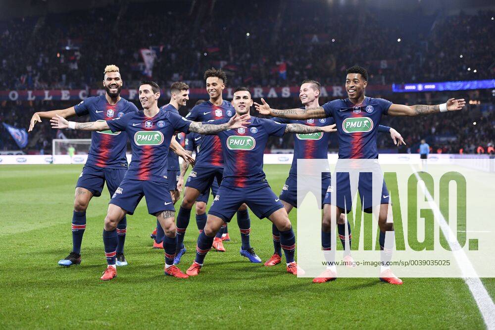 KW09 JOIE - 11 ANGEL DI MARIA (PSG) - 08 LEANDRO DANIEL PAREDES (PSG) - 17 ERIC MAXIM CHOUPO MOTING (PSG) - 04 THILO KEHRER (PSG) - 23 JULIAN DRAXLER (PSG) - 03 PRESNEL KIMPEMBE (PSG) FOOTBALL : Paris SG vs Dijon - Coupe de France - 26 02 2019 AnthonyBIBARD FEP Panoramic