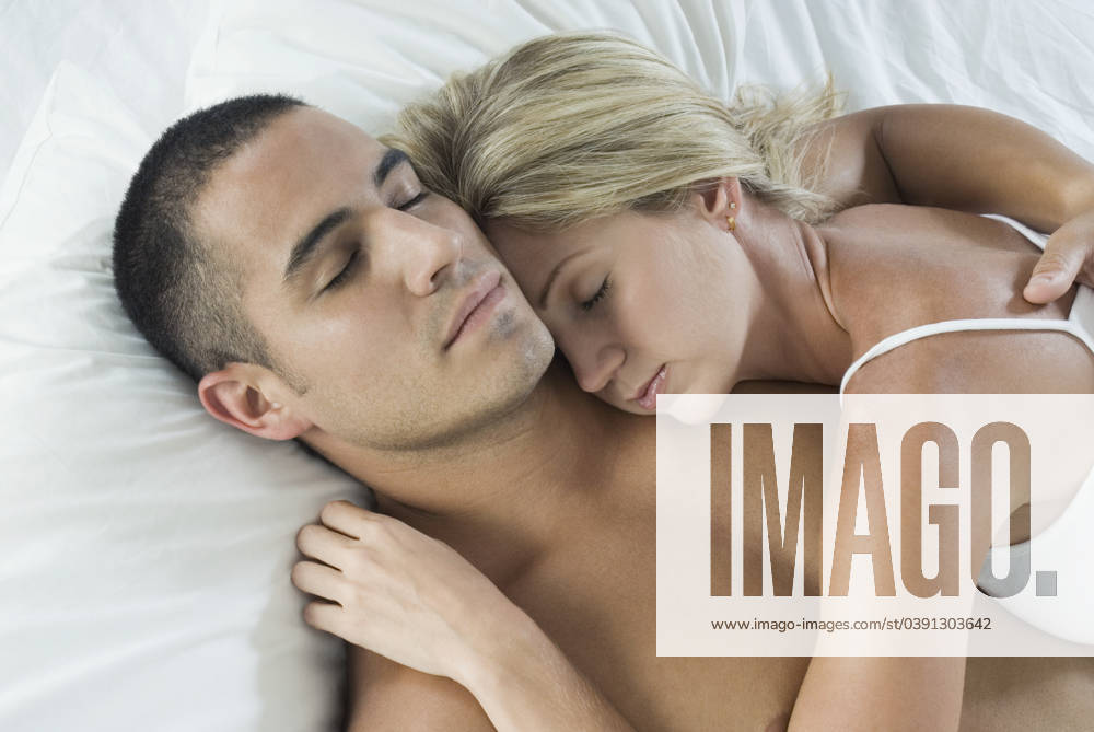 Hispanic couple sleeping in bed Caracas, Venezuela, 21.12.2023, model released, TTBB_BLD064459.jpg, 25-29 years, bare chest, bed, bedroom, bonding, boyfriend, close up, color image, connection, devotion, eyes closed, girlfriend, head and shoulders, heterosexual couple, high angle view, horizontal, hugging, indoors, infatuation, intimacy, latin american and hispanic ethnicity, laying, love, man, napping, people, photography, pleasure, sexual, side view, sleeping, two people, waist up, woman, young adult, young couple, young men, young women, minority, minorities2, 20s, 20-25, 20-30, 20s, 25-30, adoring, adult, affection, affectionate, asleep, bare, bare-chest, bare-chested, beau, beloved, caring, cherishing, chest, close-up, closed eyes, cl