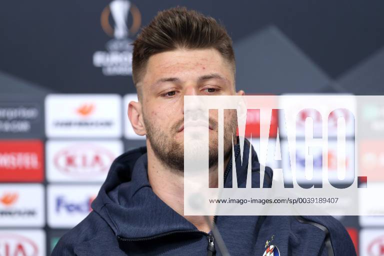 GNK Dinamo press conference PK Pressekonferenz - Zagreb, Croatia 06.03.2019., Maksimir stadium, Zagreb, Croatia - GNK Dinamo press conference before football match of UEFA Europa league, Round of 16, 1st leg with Benfica. Bruno Petkovic LukaxStanzl PIXSELL