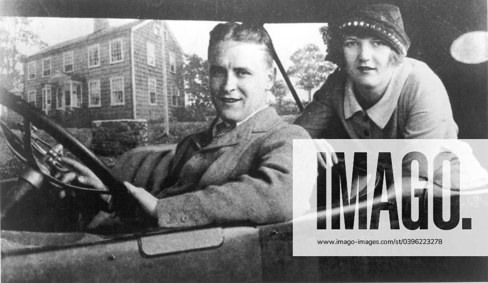 F. Scott and Zelda Fitzgerald on Their Honeymoon F. Scott and Zelda Fitzgerald are shown here in an automobile during their honeymoon.