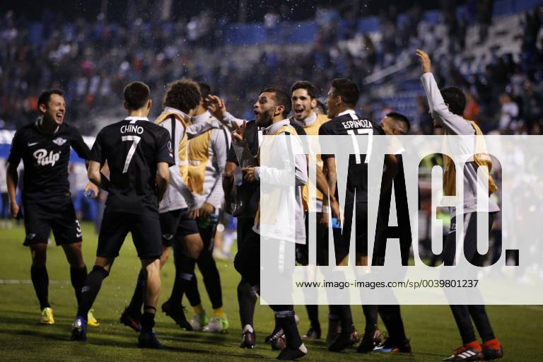 Futbol, Universidad Catolica vs Libertad. Copa Libertadores 2019 Los jugadores de Libertad celebran contra Universidad Catolica durante el partido del grupo H de Copa Libertadores en el estadio San Carlos de Apoquindo. Santiago de Chile. 10 04 2019 Javier Torres Photosport Football, Universidad Catolica vs Libertad. Copa Libertadores Championchip 2019 Libertad s players celebrates against Universidad Catolica during group H for Copa Libertadores Championship held at San Carlos de Apoquindo stadium. Santiago, Chile. 10 04 2019 Javier Torres Photosport Universidad Catolica vs Libertad, Copa Libertadores 2019