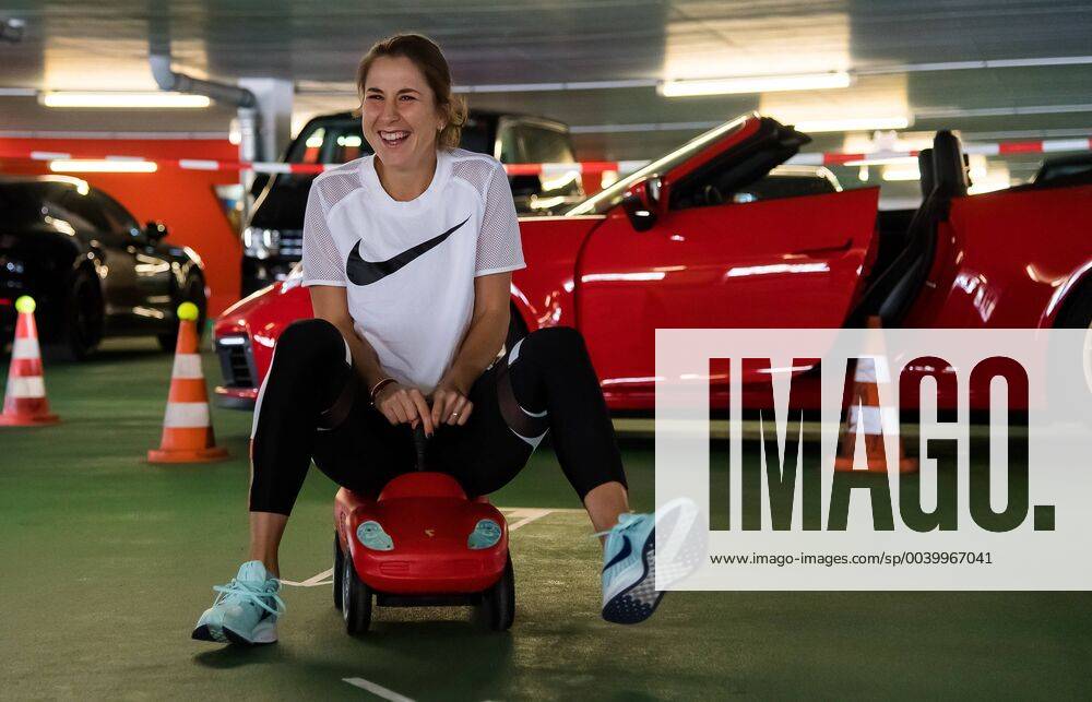 Stuttgart, GERMANY - Belinda Bencic of Switzerland does the Parking Challenge at the 2019 Porsche Tennis Grand Prix WTA Tennis Damen Premier tennis tournament 2019, Tennis, Stuttgart, Porsche Tennis Grand Prix, Germany, Apr 21 - ZUMAa181 20190421_zaa_a181_015