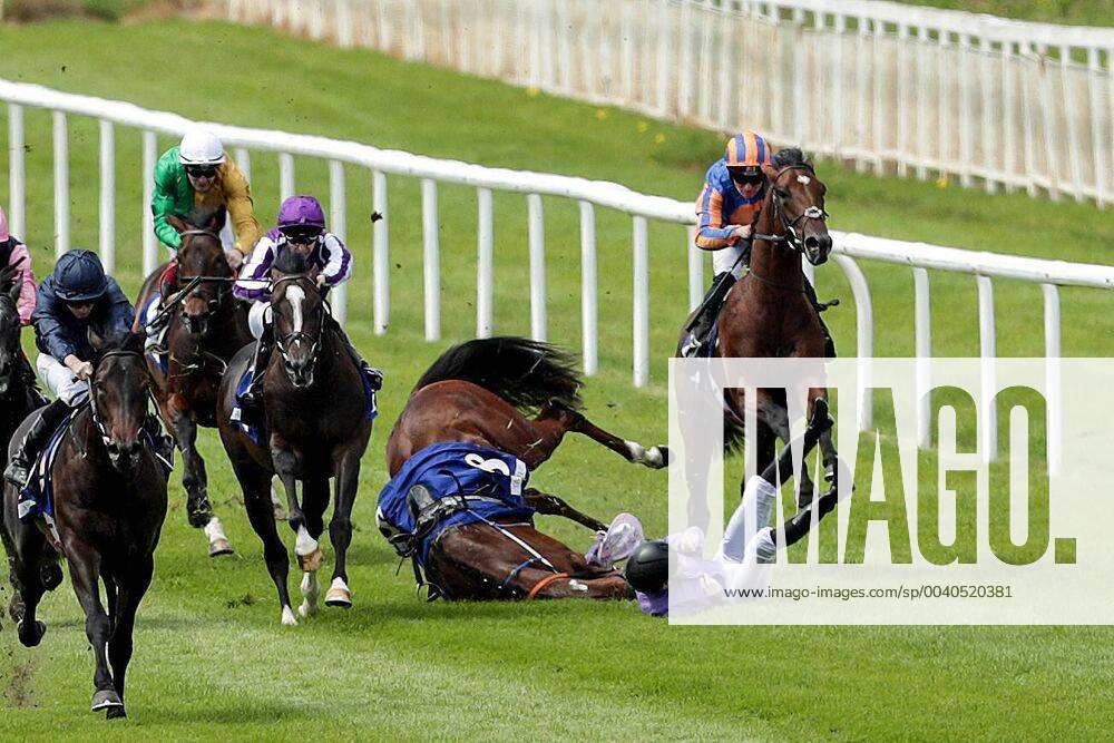 KW21 Curragh Racing, Curragh Racecourse, Co. Kildare 26 5 2019 The Tally Ho Stud Irish EBF (C & G) Maiden Luke McAteer and Red Assembly fall during The Tally Ho Stud Irish EBF (C & G) Maiden Luke McAteer and Red Assembly fall during The Tally Ho Stud Irish EBF (C & G) Maiden 26 5 2019