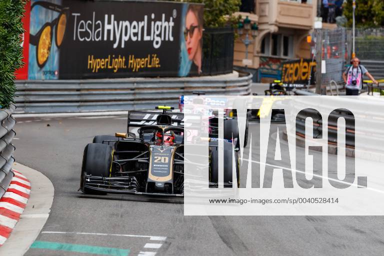 Kevin Magnussen (Rich Energy Haas F1 Team) vor Sergio Perez (SportPesa Racing Point F1 Team) und Nico Huelkenberg (Renault F1 Team), Grosser Preis von Monaco 2019, Motorsport, Formel 1, 26.05.2019, Grosser Preis von Monaco 2019, Motorsport, Formel 1
