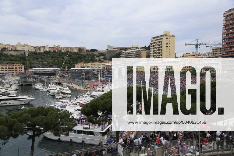 Blick von der Avenue d Ostende auf den Port Hercule und die Rennstrecke, Formel 1 Grand Prix, Fürstentum Monaco, Cote d Azur Mittelmeer