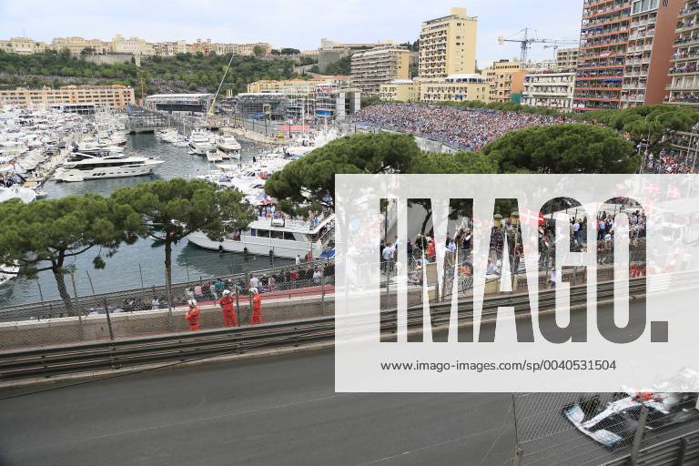 Blick von der Avenue d Ostende auf den Port Hercule und die Rennstrecke, Formel 1 Grand Prix, Fürstentum Monaco, Cote d Azur Mittelmeer