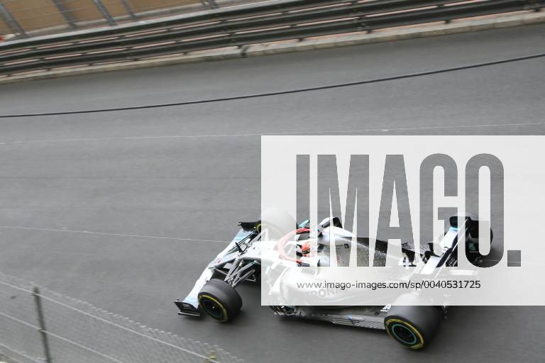 Lewis Hamilton, Mercedes auf der Avenue d Ostende von der Ste Devote-Kuve Richtung Kasino, Formel 1 Grand Prix, Fürstentum Monaco, Cote d Azur Mittelmeer