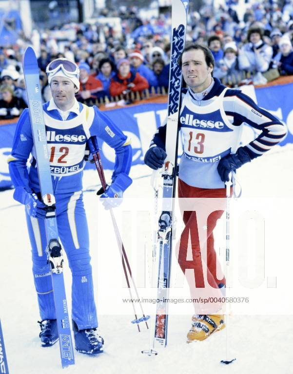 Ski Weltcup Kitzbühel - Slalom Herren SKI ALPIN SAISON 82 83 Weltcup Kitzbühel Slalom Herren 23.01.1983 Ingemar STENMARK (Schweden links), Phillip MAHRE (USA) Kitzbühel Oesterreich