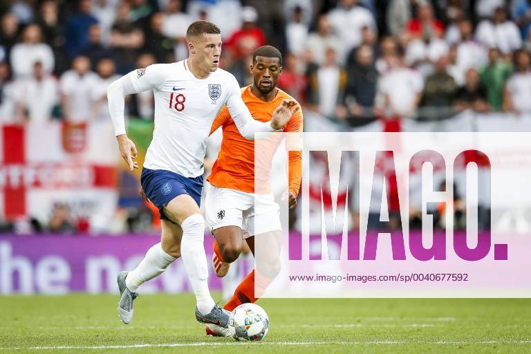 GUIMARAES, 06-06-2019, Estadio D. Afonso Henriques , UEFA Nations League Semi Final. (Left-right) England player Ross Barkley, Netherlands player Georginio Wijnaldum during the game Netherlands - England Netherlands - England x3610756x