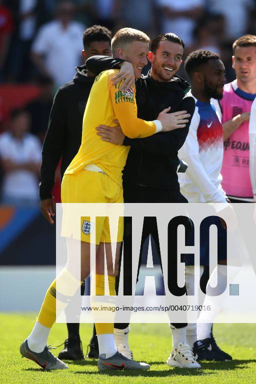 Switzerland v England UEFA Nations League 3rd Place Play-off Jordan Pickford of England celebrates victory at the end of the UEFA Nations League 3rd Place Play-off match at Estadio D. Afonso Henrique, Guimaraes Content Not Available For UK Newspapers