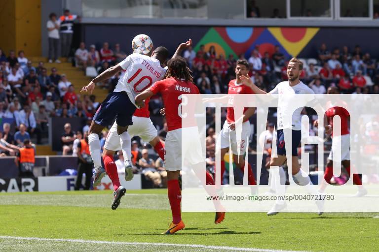 Switzerland v England UEFA Nations League 3rd Place Play-off Raheem Sterling of England appears to be fouled by Kevin Mbabu of Switzerland but no thing is awarded by Referee Ovidiu Hategan and VAR is not checked during the UEFA Nations League 3rd Place Play-off match at Estadio D. Afonso Henrique, Guimaraes Content Not Available For UK Newspapers